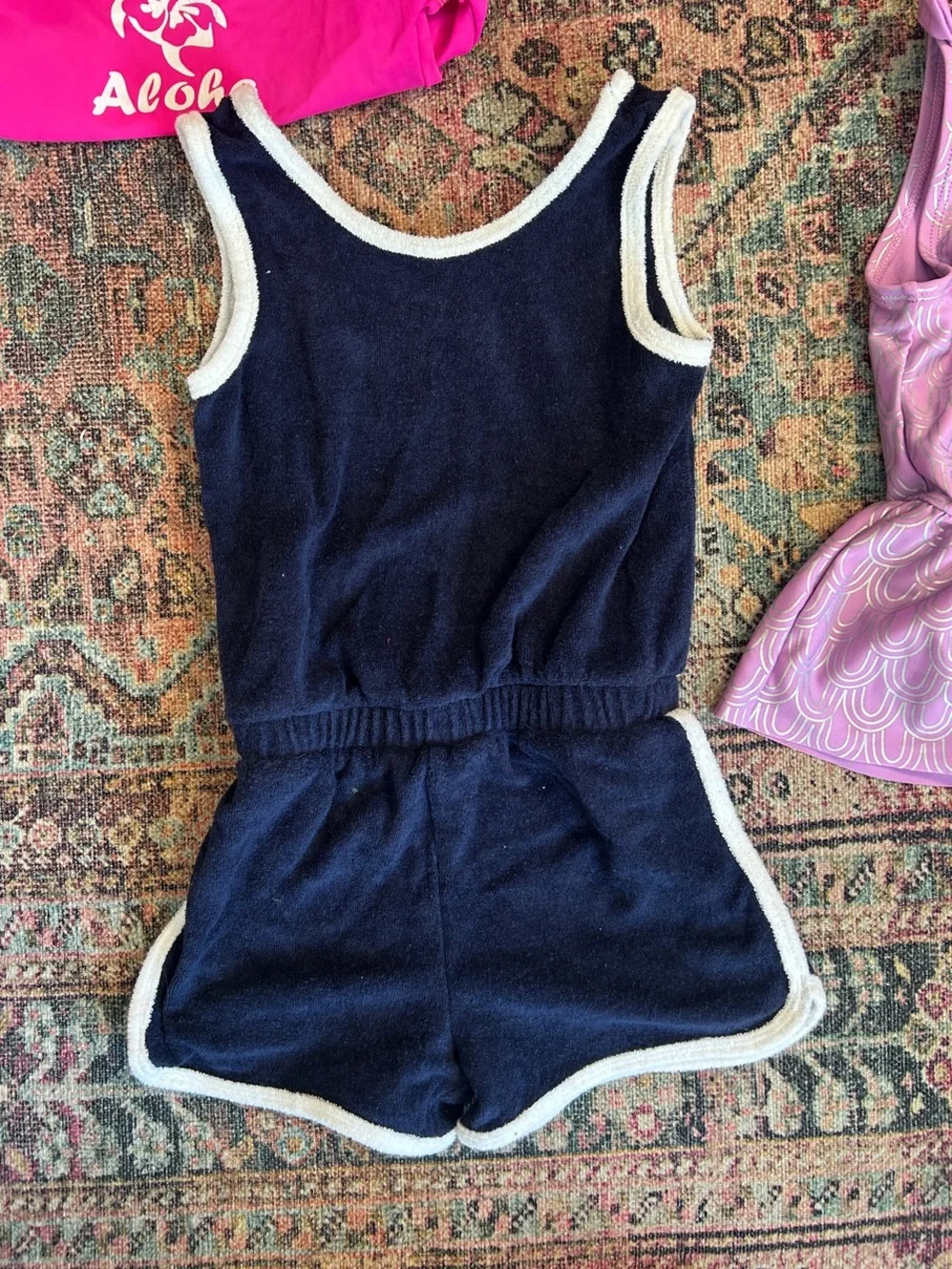 Cat & Jack girls summer purple swim suit bundle